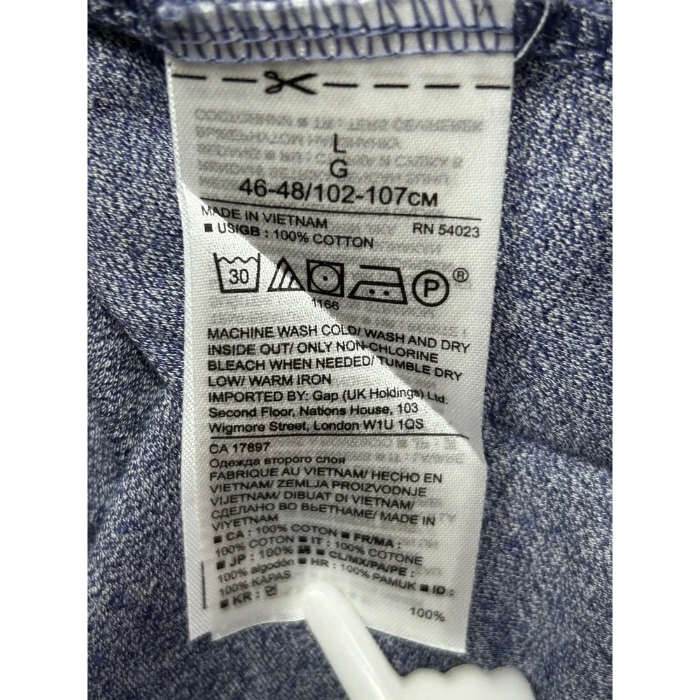 Banana Republic Polo Shirt 100% Cotton Heather Blue Large Mens